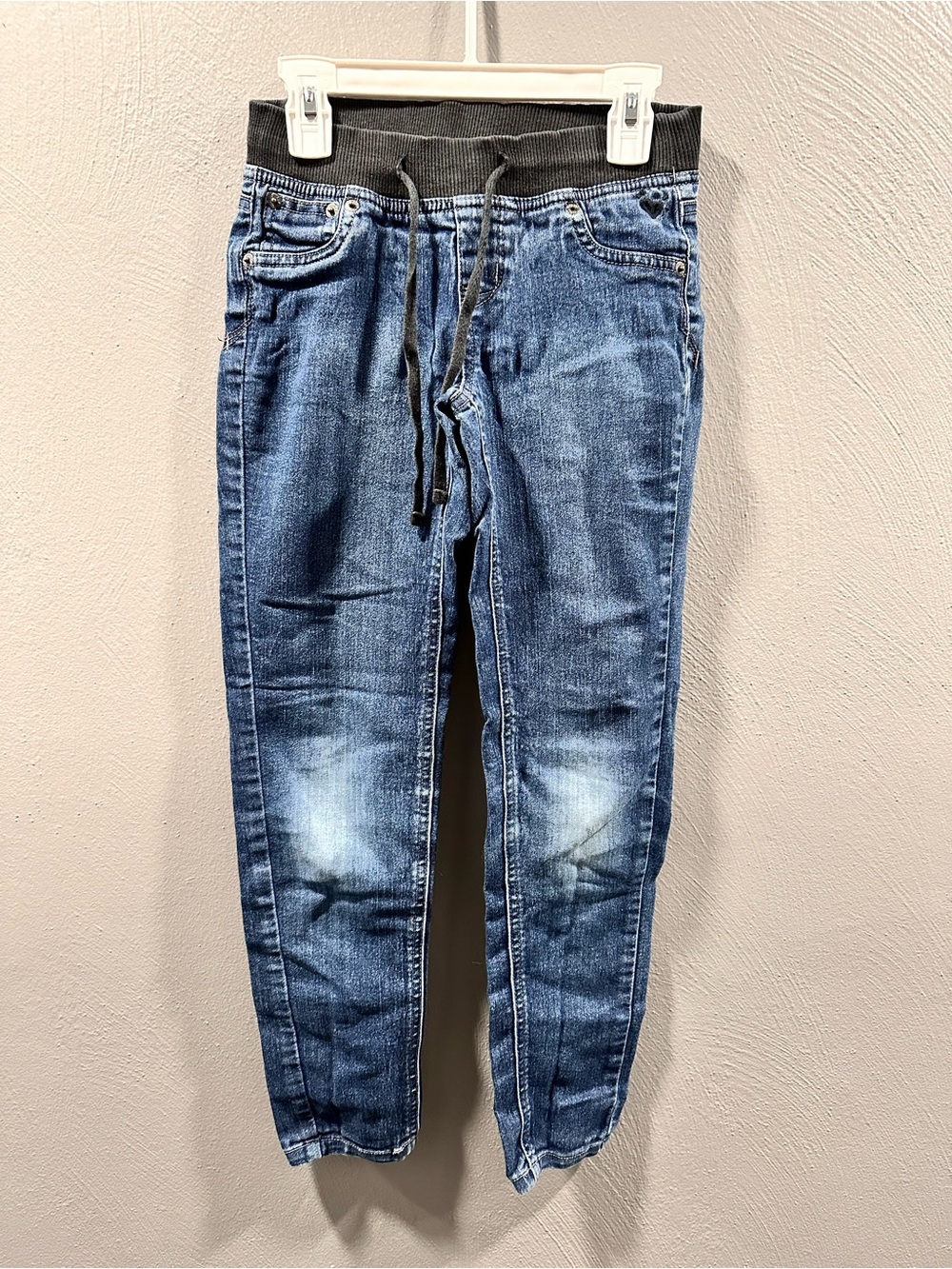 Justice Girls Blue Jogger Jeans with Ribbed Waist
